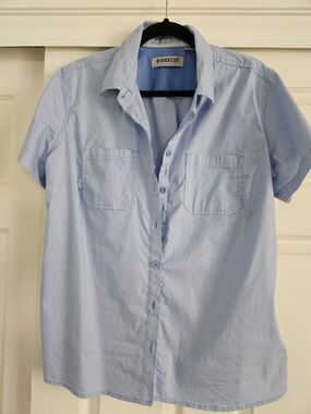 Ridgecut Light Blue Short-Sleeve Women's Button-Up Blouse